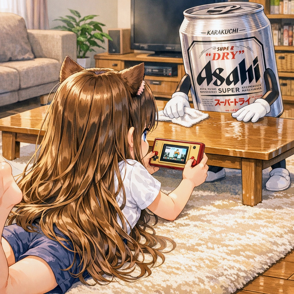 ゲームウォッチで遊ぶ小さな女の子