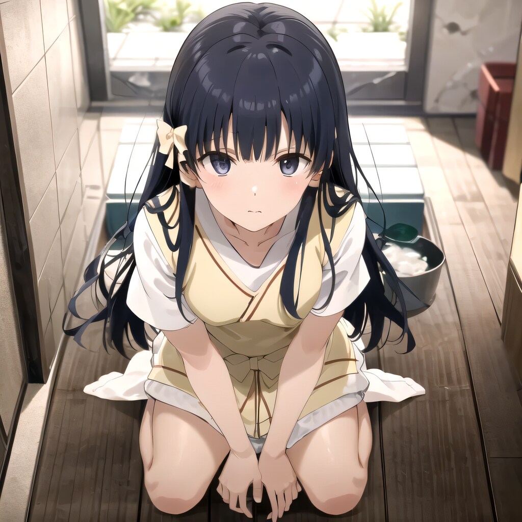 黒髪ロングでお風呂の少女２２