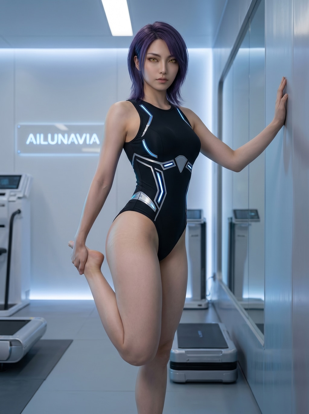AILU レオタードでストレッチ