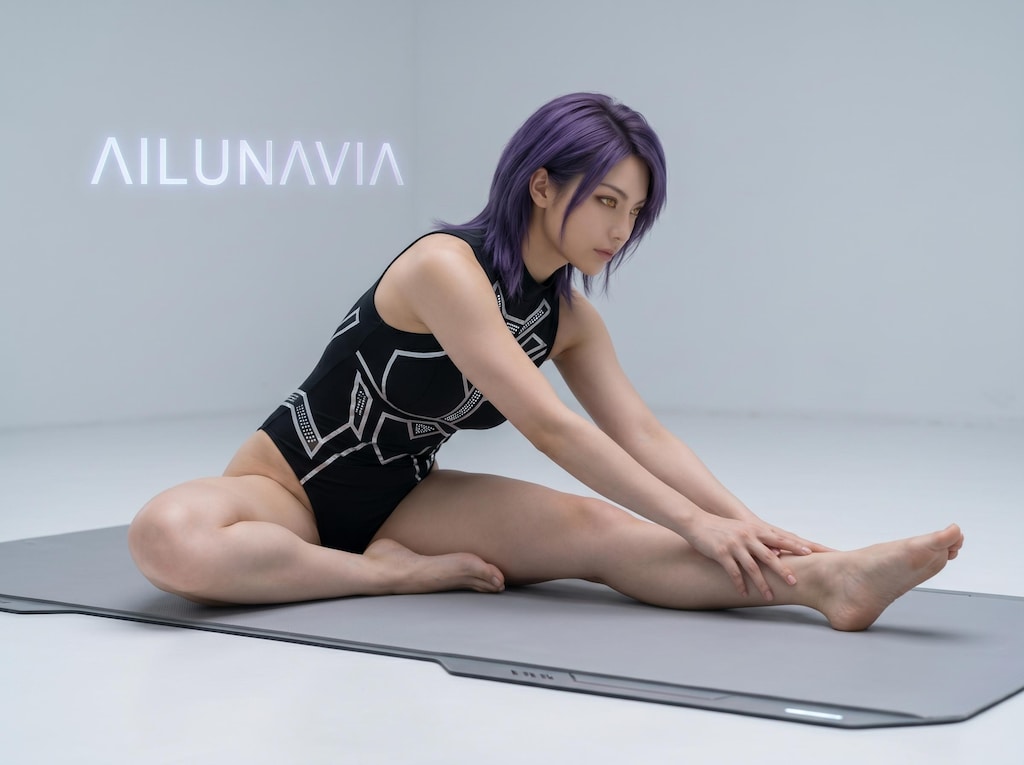 AILU レオタードでストレッチ