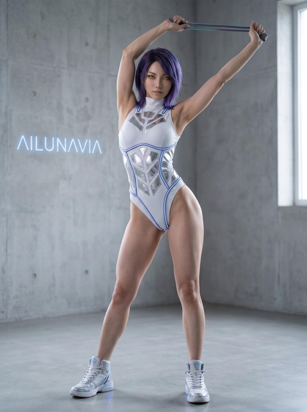 AILU レオタードでストレッチ