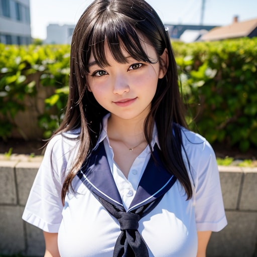 初夏の巨乳JK