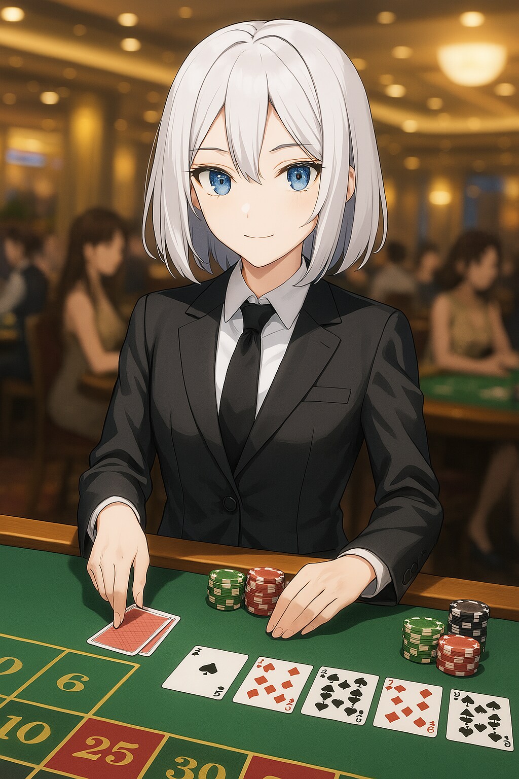 静かに微笑む勝負師 | の人気AIイラスト・グラビア