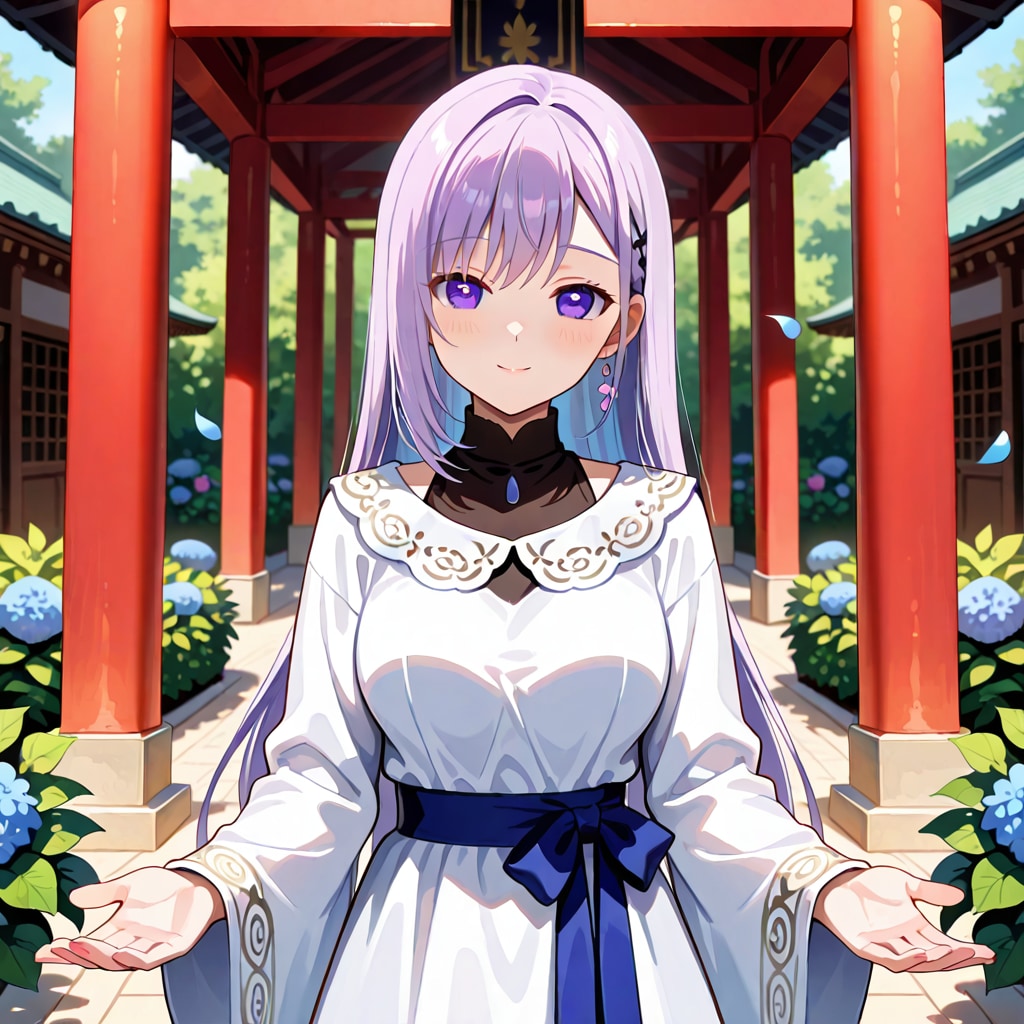 紫陽花がモブみたいになってるけど、紫陽花みたいな可憐なお嬢さんって事でひとつ