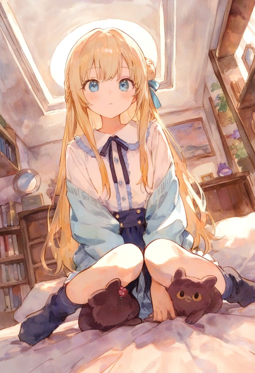 少女の部屋(水彩タッチ)(105)