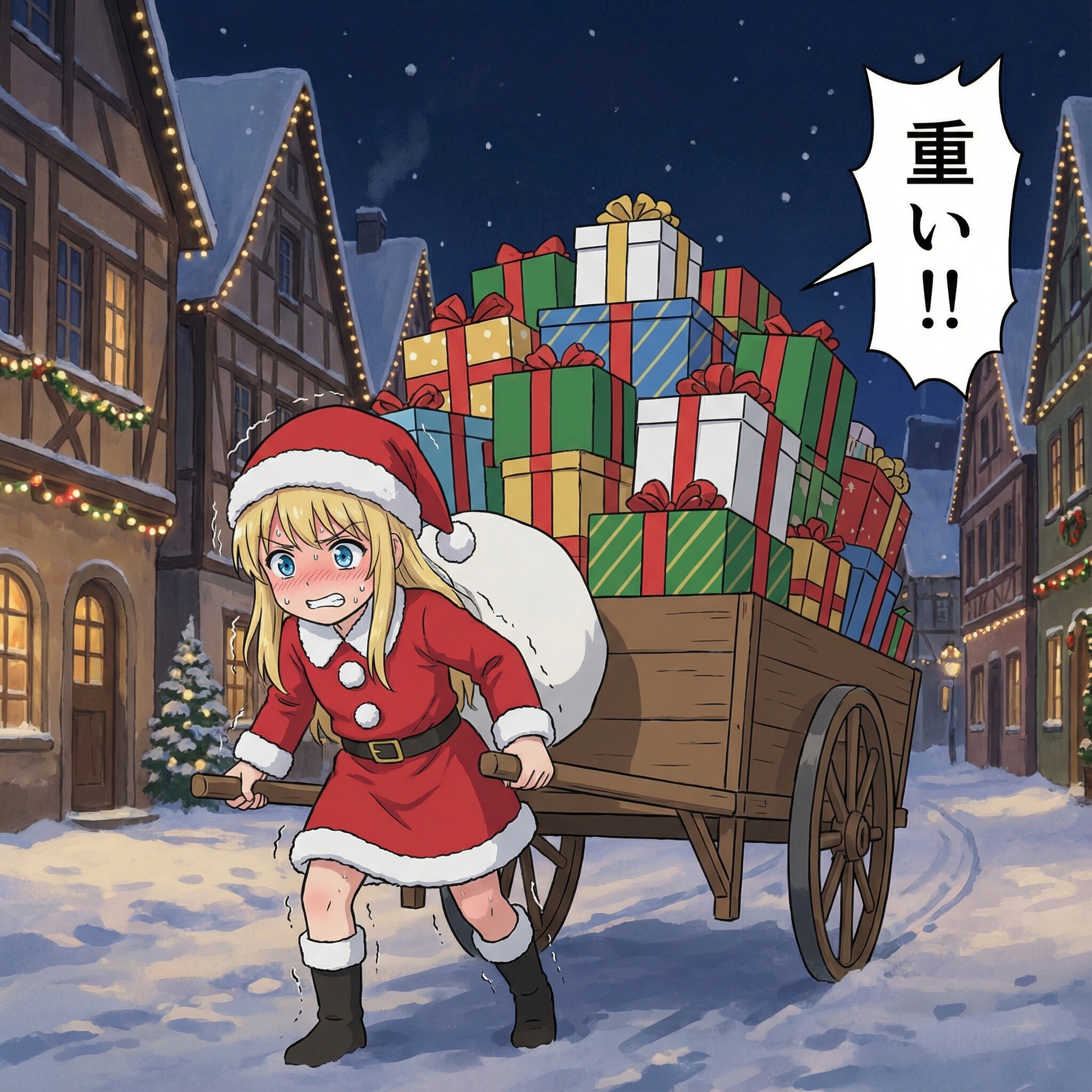 トナカイとソリの用意が出来なかったサンタクロース😭 | の人気AIイラスト・グラビア