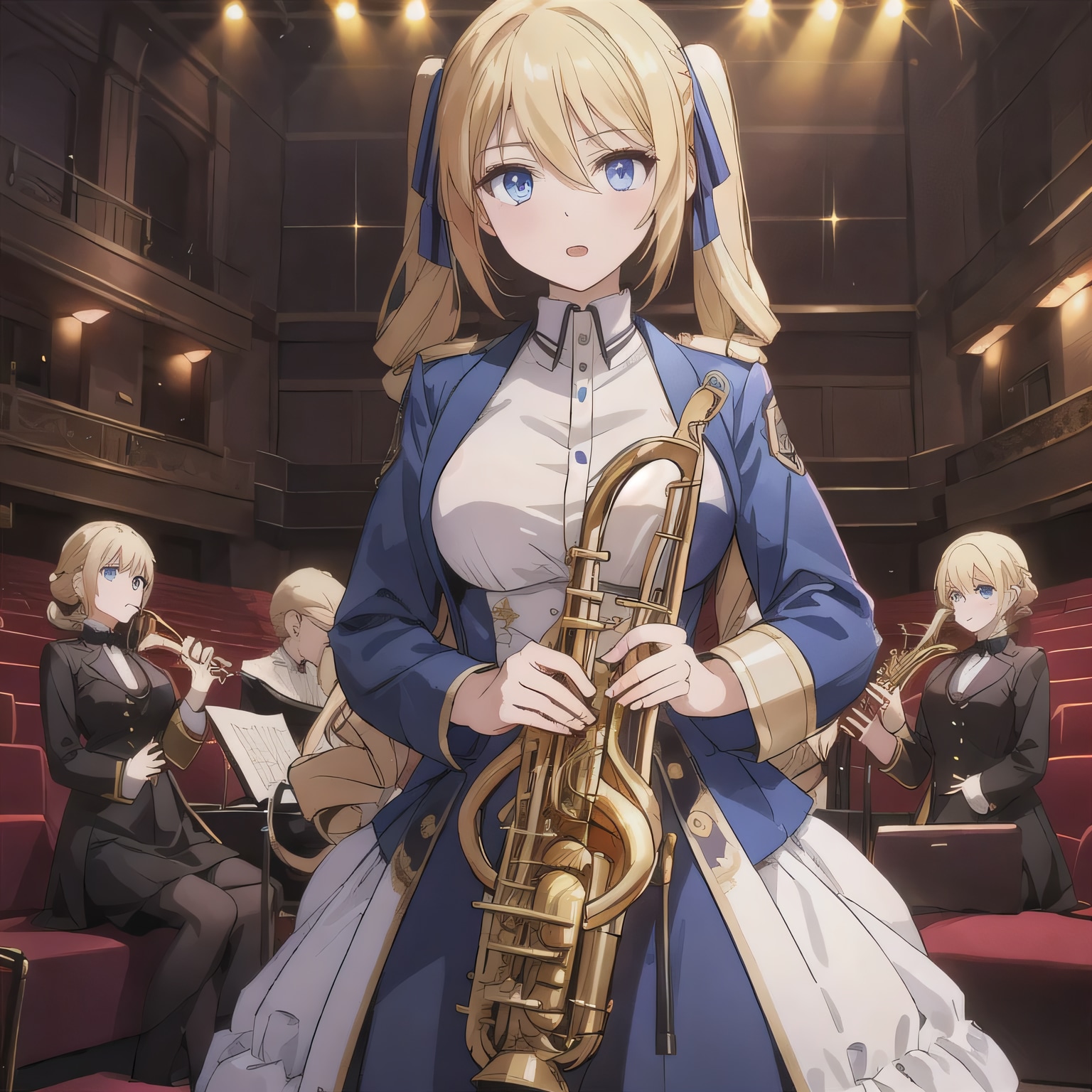 金髪ツインテでブラスバンドの少女 | の人気AIイラスト・グラビア