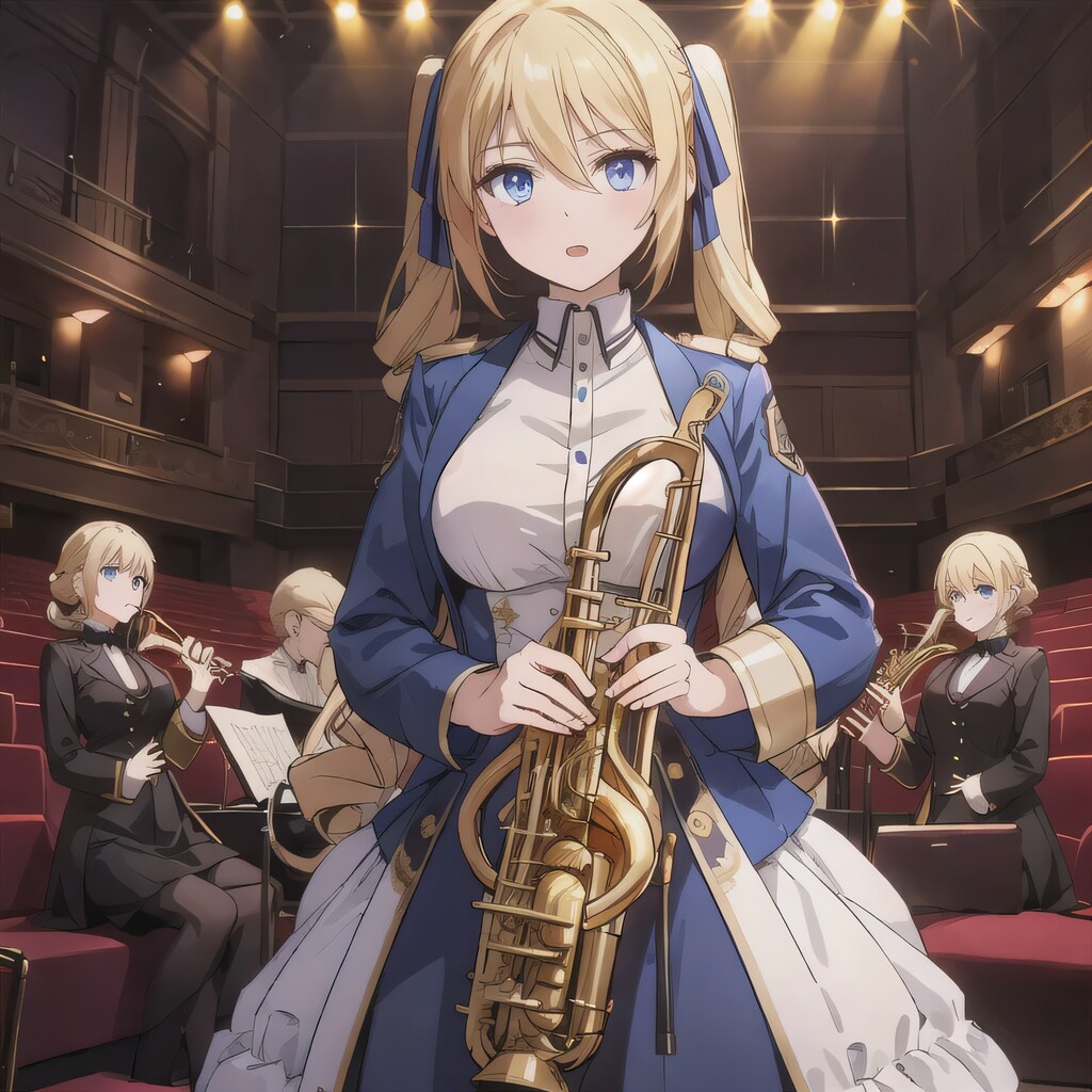 金髪ツインテでブラスバンドの少女