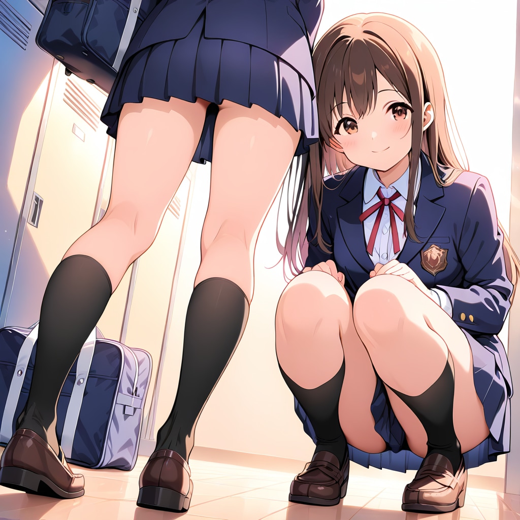 しゃがみ少女