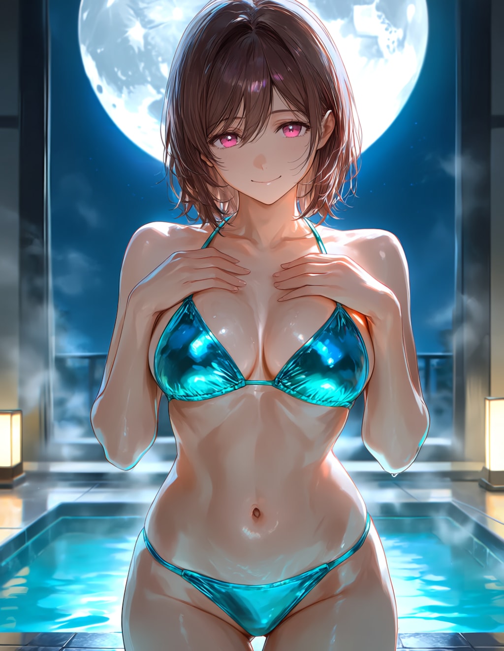 メタリックビキニの美咲さん(PixAI版)