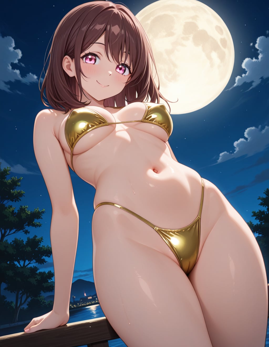 メタリックビキニの美咲さん(PixAI版)
