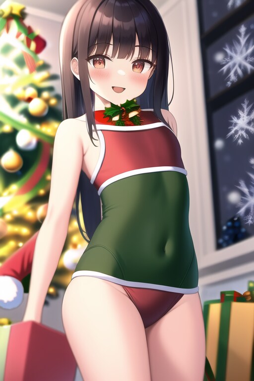 クリスマススクール水着ロリ