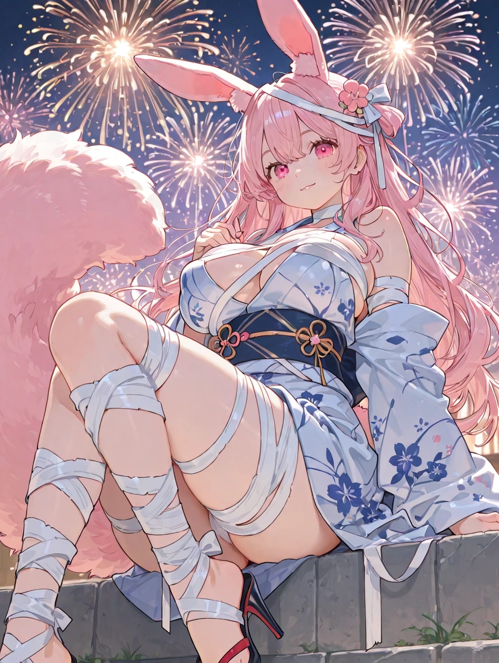 白尾メルの6日目（浴衣）