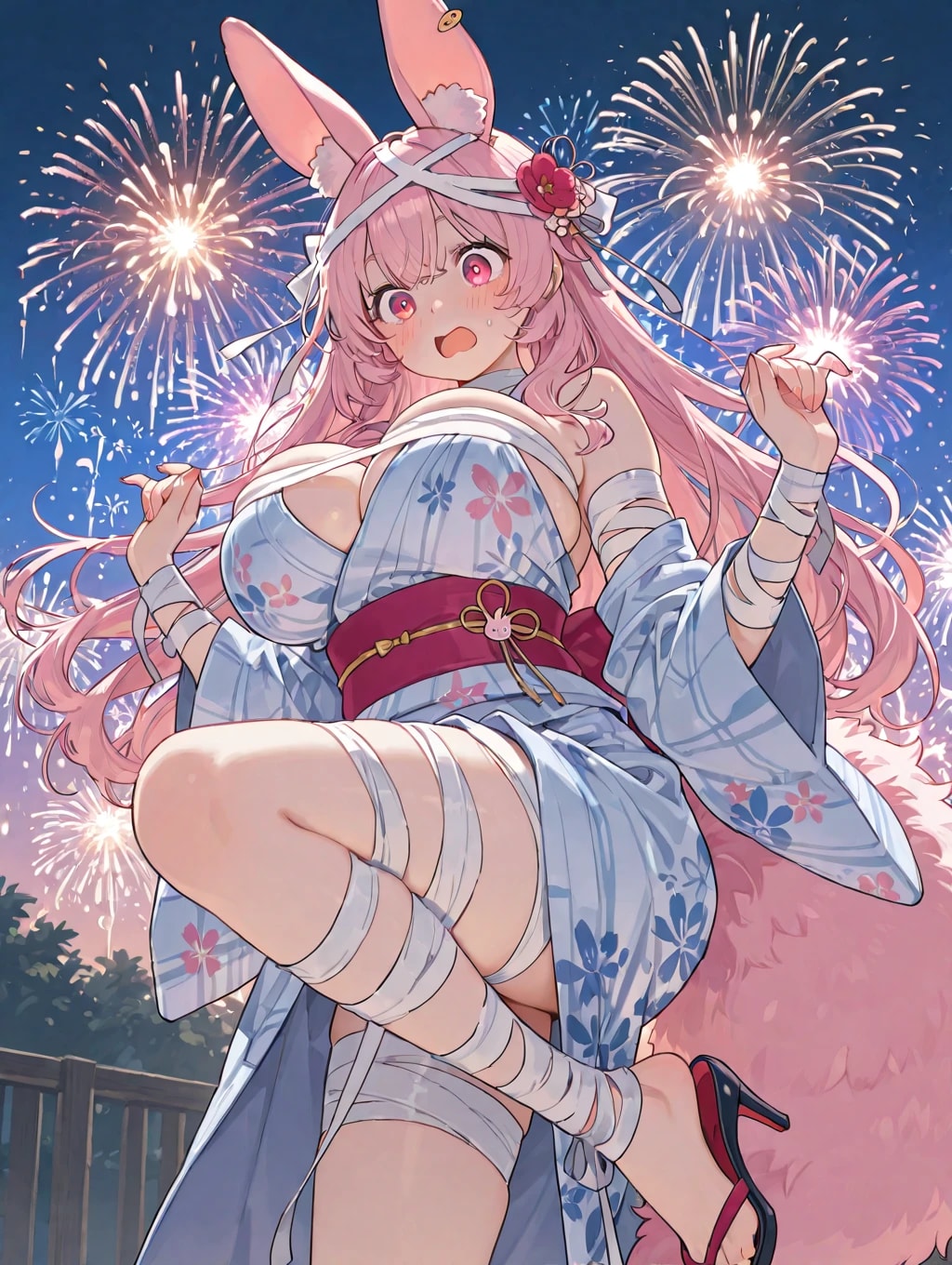 白尾メルの6日目（浴衣）