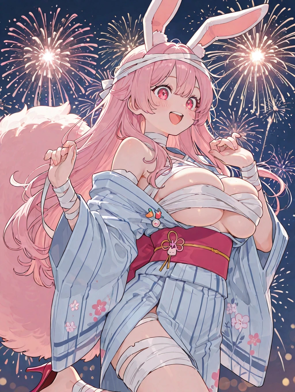 白尾メルの6日目（浴衣）