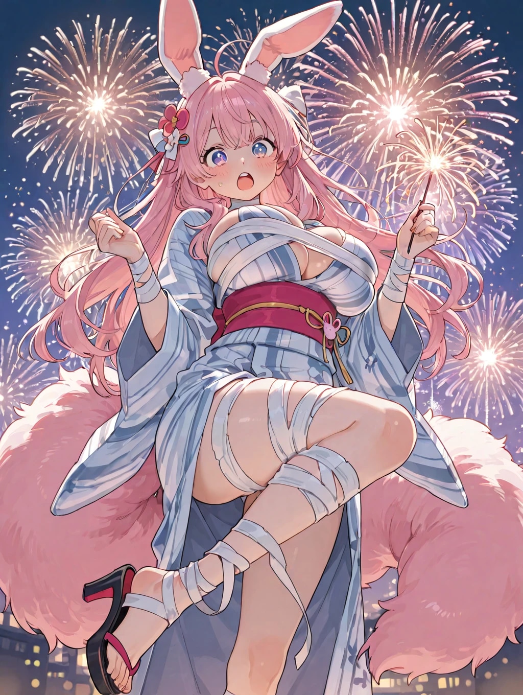 白尾メルの6日目（浴衣）