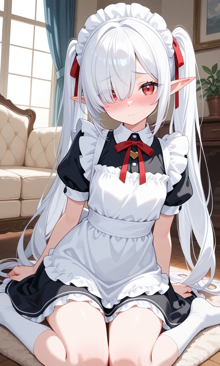 メイド服を着たシロネさん | の人気AIイラスト・グラビア