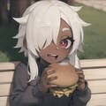 でっかいバーガーと女の子 2枚目