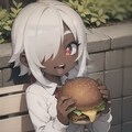 でっかいバーガーと女の子 3枚目