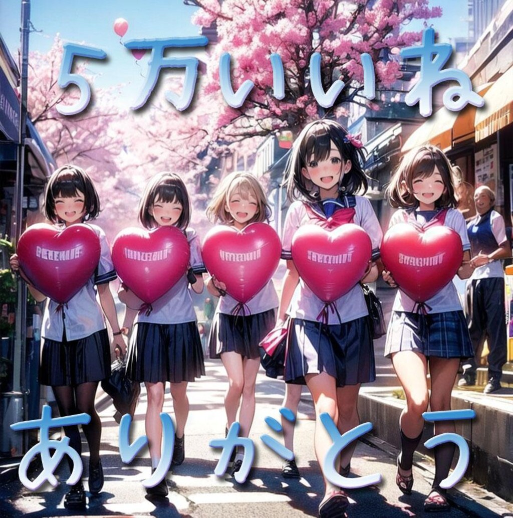 5万いいね　ありがとう