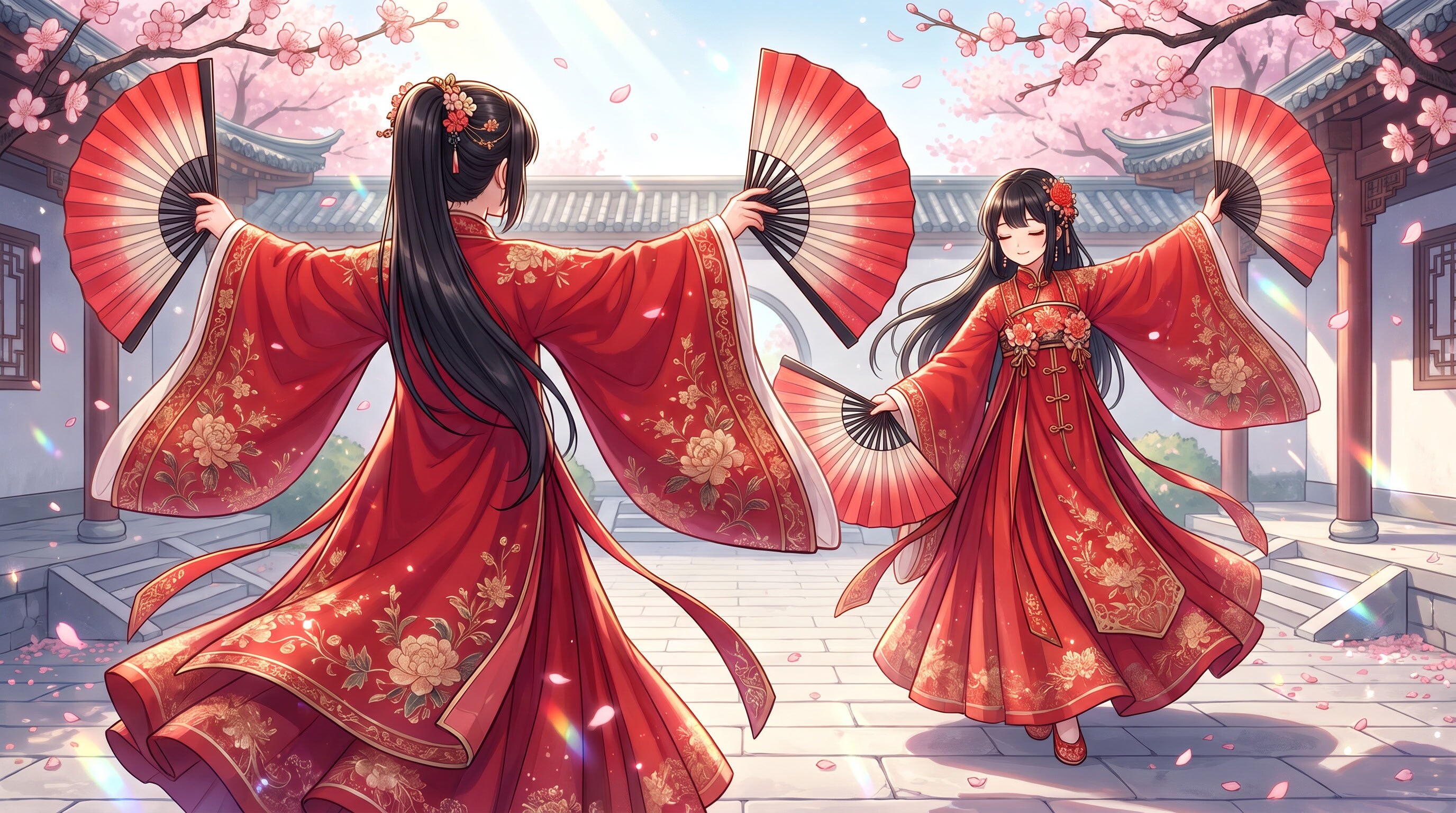 紅梅双扇舞 | の人気AIイラスト・グラビア