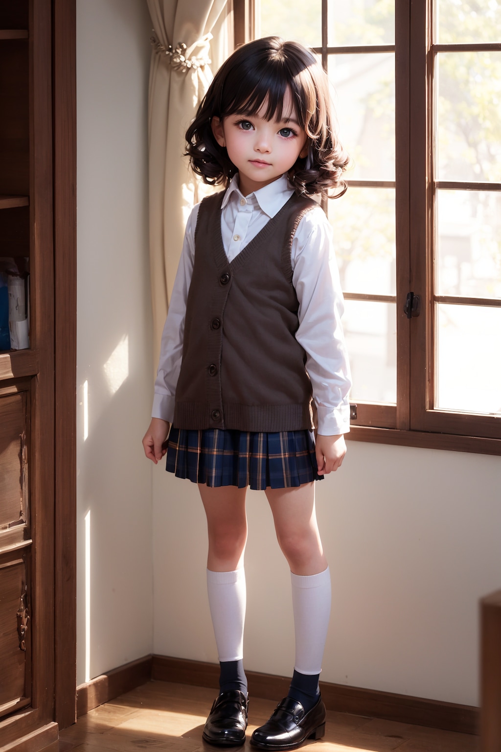 カトリックの学生服を着た少女 (59p)