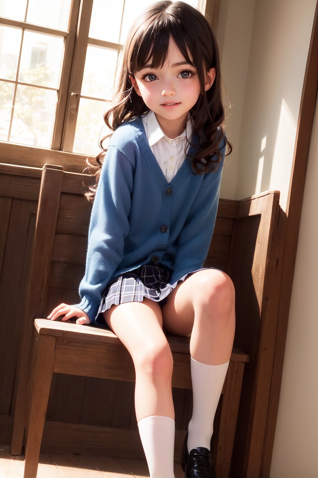 カトリックの学生服を着た少女 (59p)