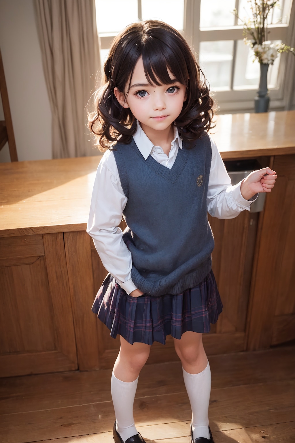 カトリックの学生服を着た少女 (59p)