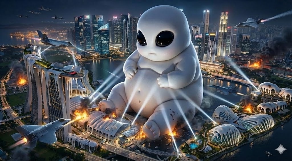 巨大不明生物、シンガポールに現る