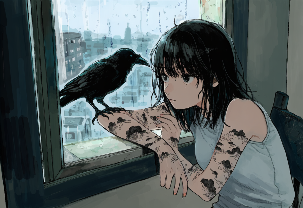鴉、梅雨、タトゥー