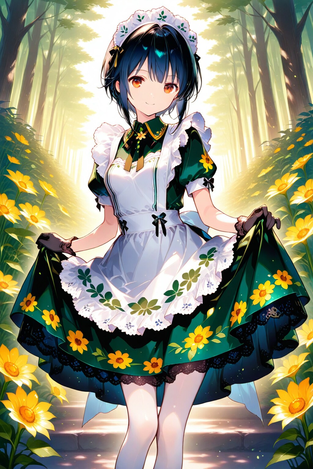 ひまわりメイド服 | の人気AIイラスト・グラビア