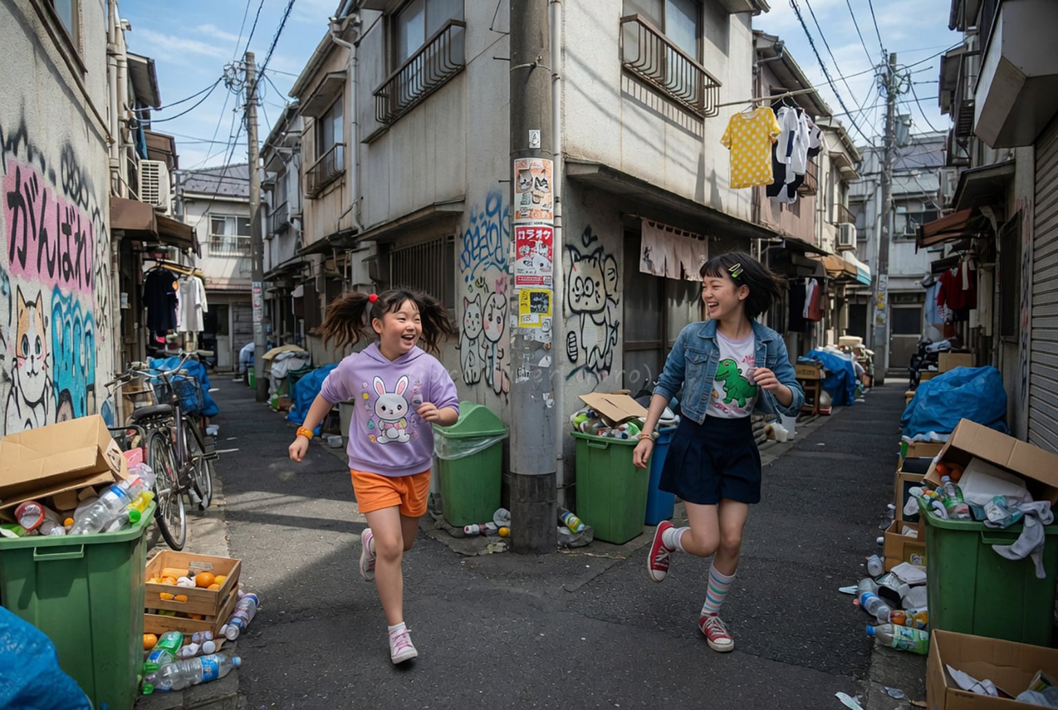 路地裏の鬼ごっこ | の人気AIイラスト・グラビア