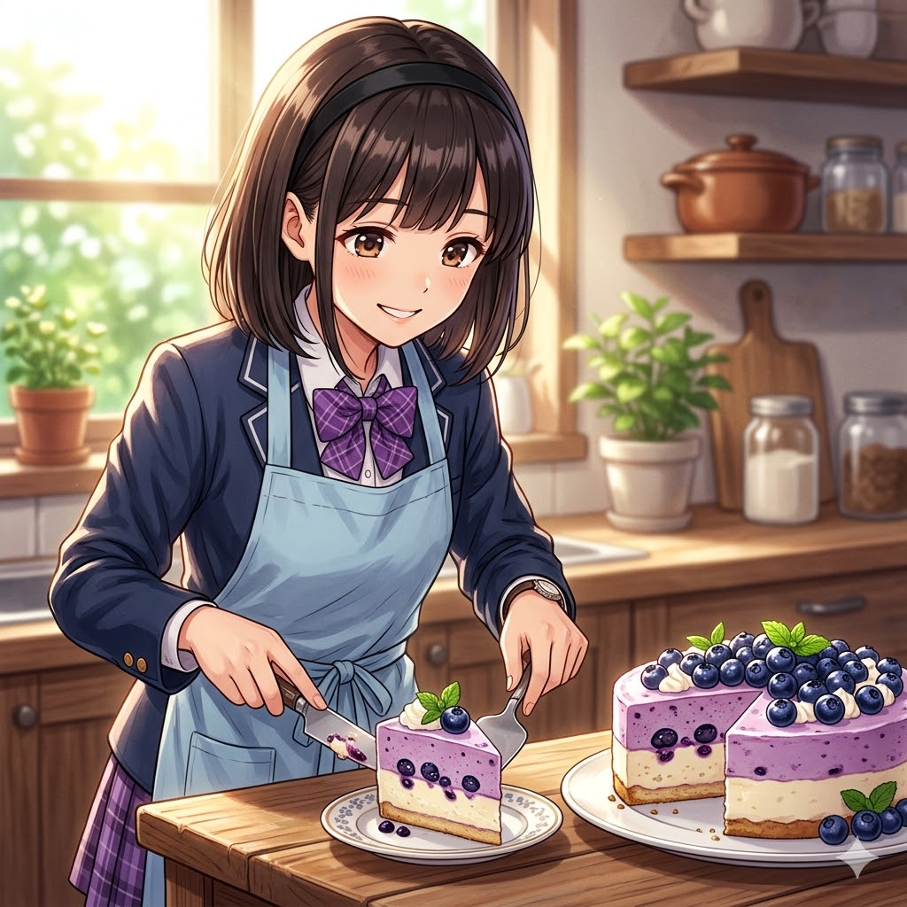 ブルーベリー🫐レアチーズケーキ | の人気AIイラスト・グラビア