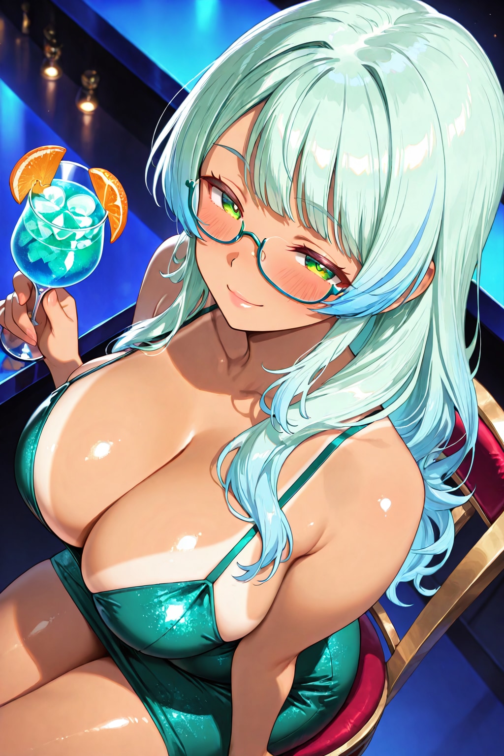 水色バーカウンター①