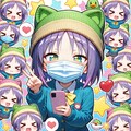 マスク姿の紫髪ちゃん 2枚目