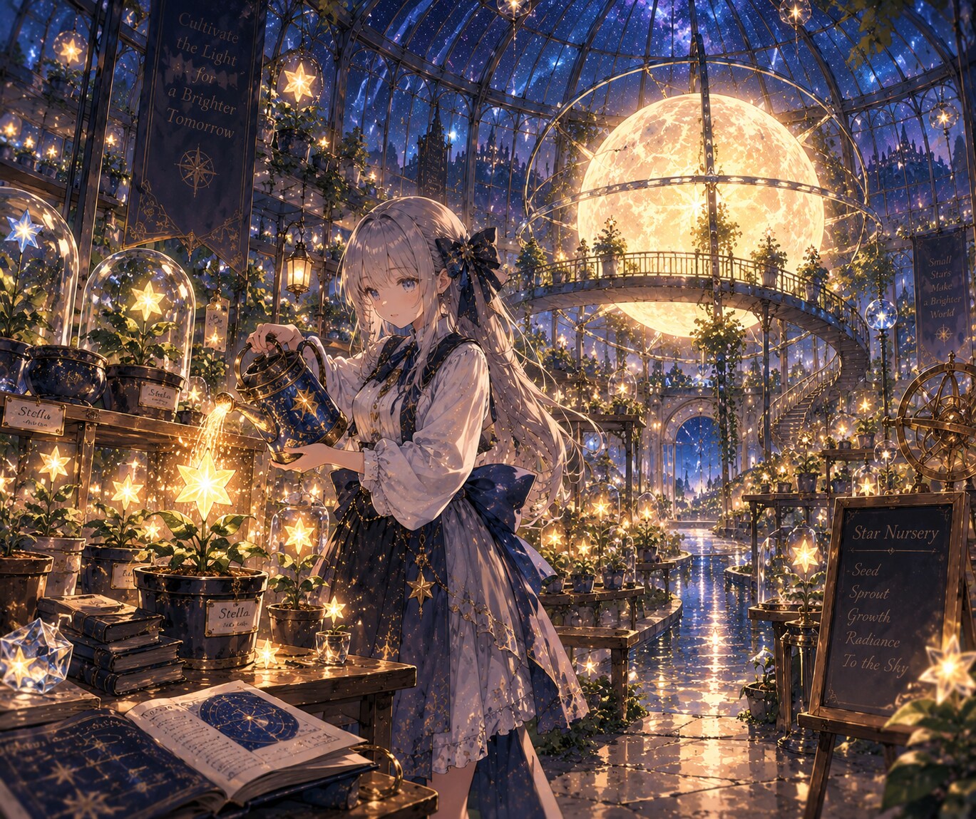 星灯りの温室で育む希望 | の人気AIイラスト・グラビア