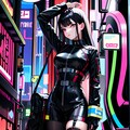 サイバーパンクで黒づくめちゃん 3枚目