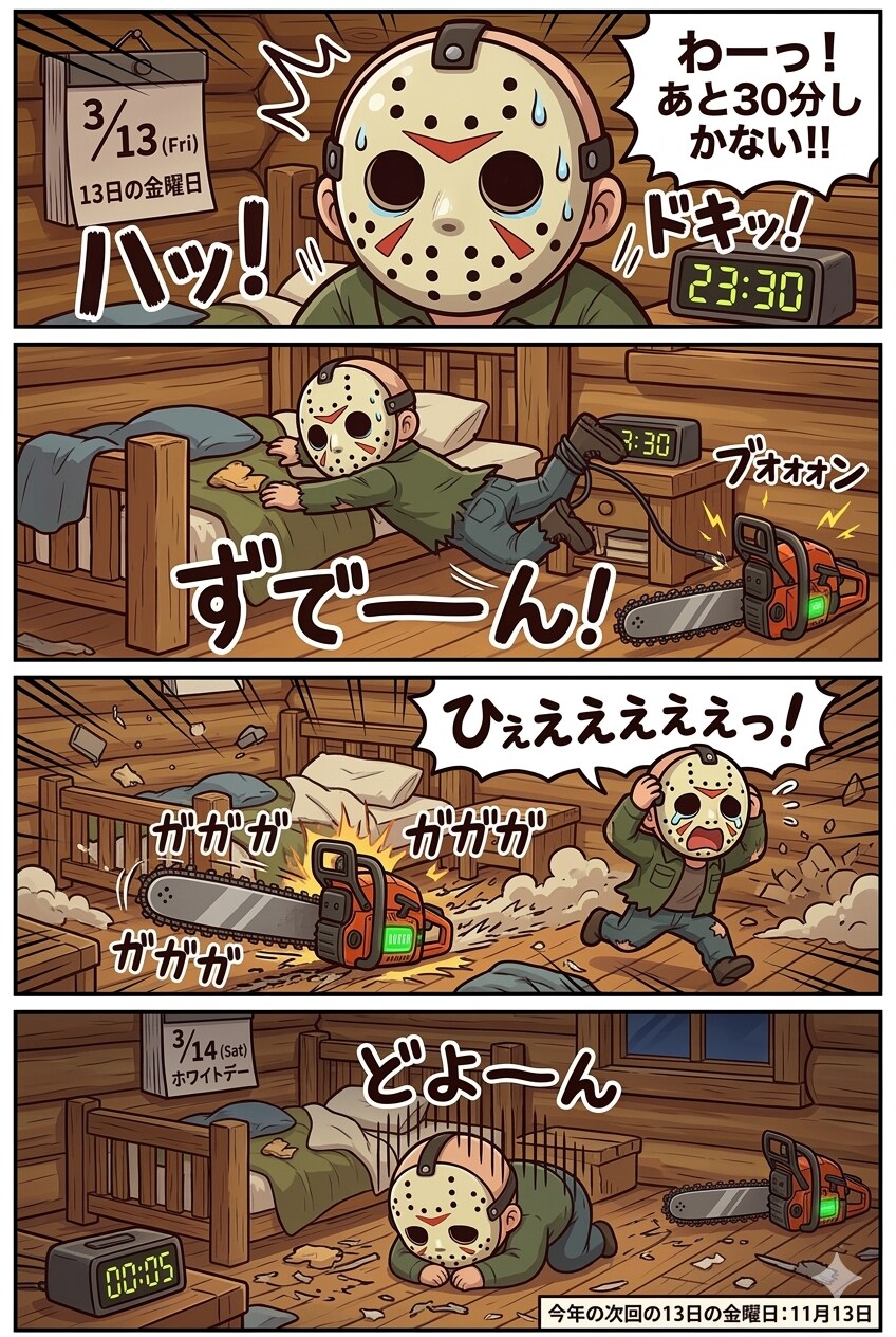 13日(金)23:30〜のジェイソンさん