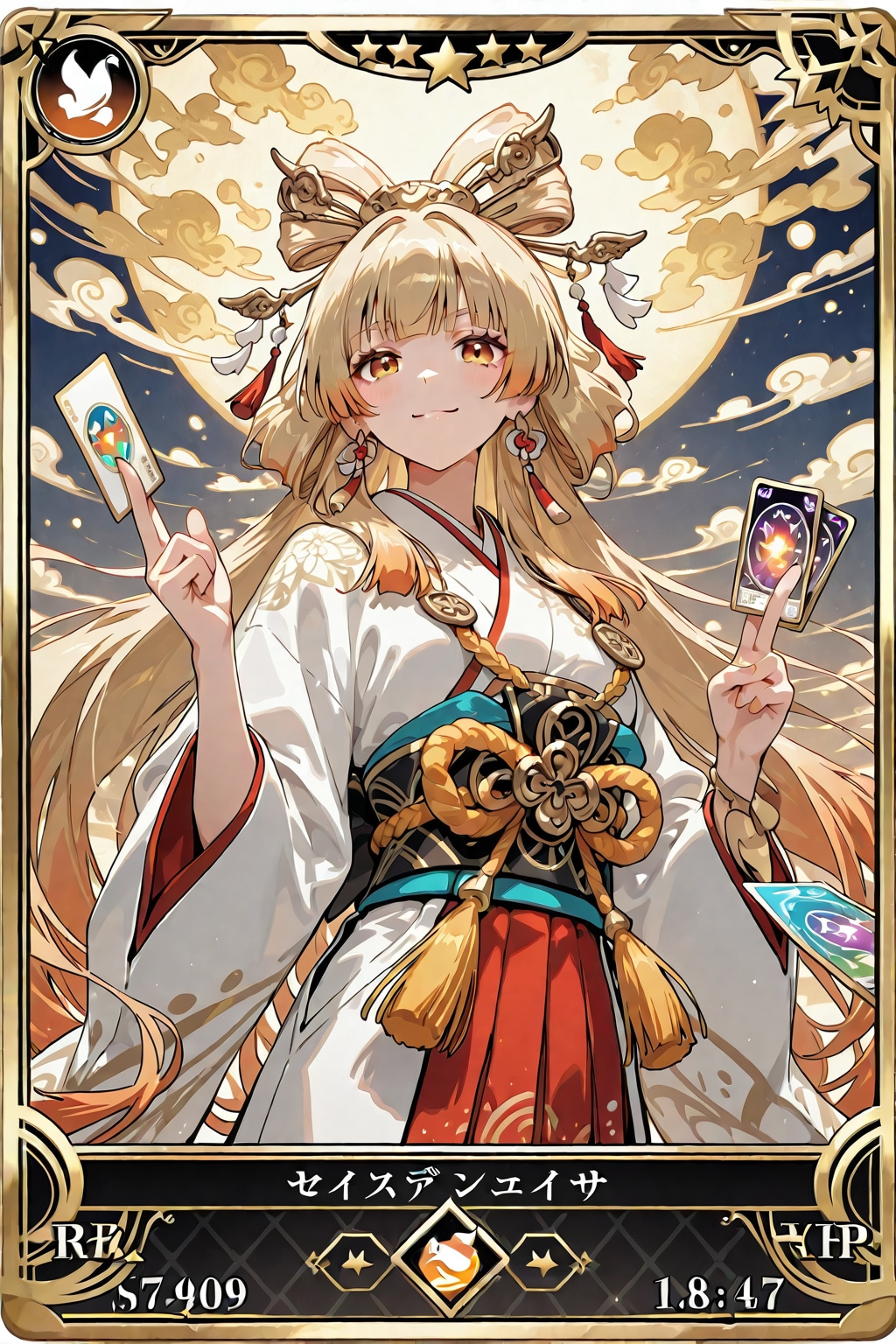 「秋田美人の描かれたＳＳＲカード」の日本画風ＳＳＲカード