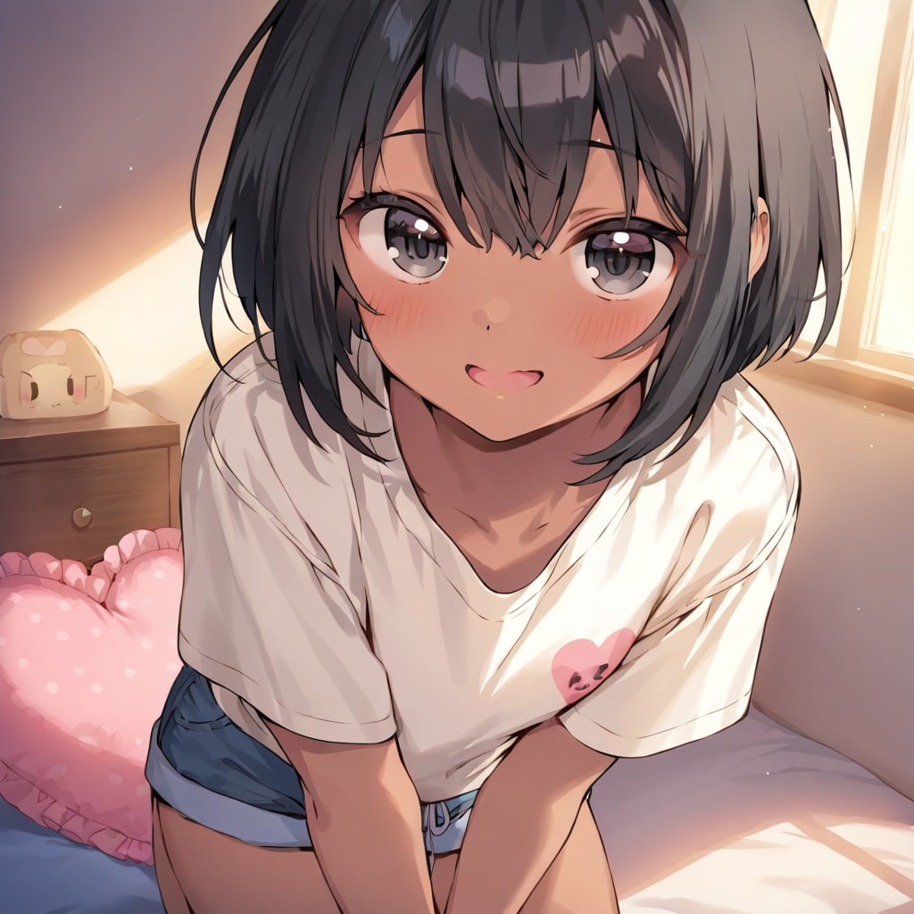 部屋でくつろぐナツキ