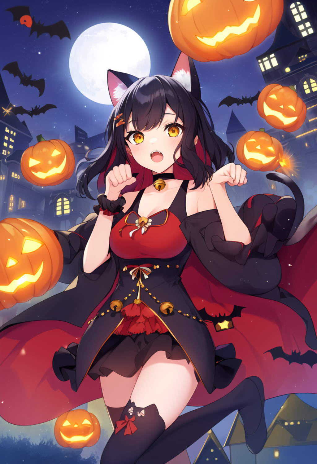 黒猫ハロウィンガール