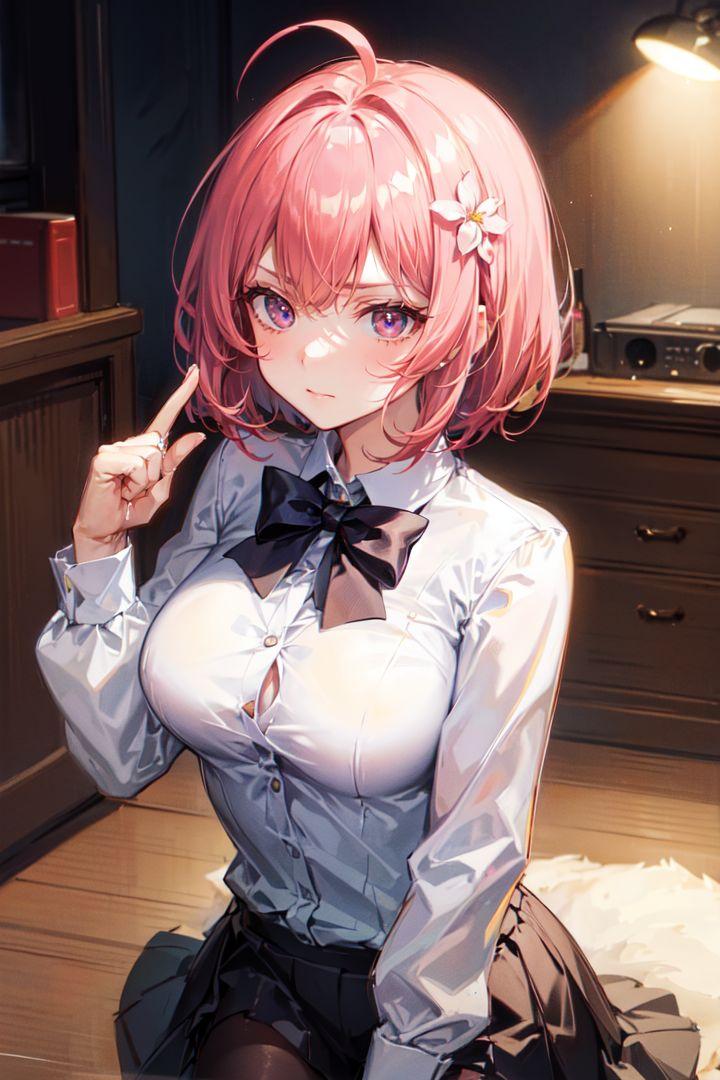 JKピンク髪ボブ