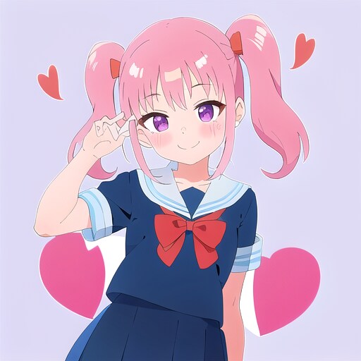 ツインテール女学生