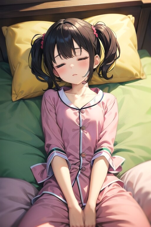 v4b　暑くて寝苦しい夜 | の人気AIイラスト・グラビア