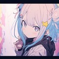 カラフルなアート少女 3枚目