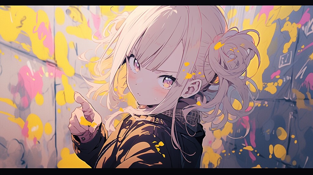 カラフルなアート少女
