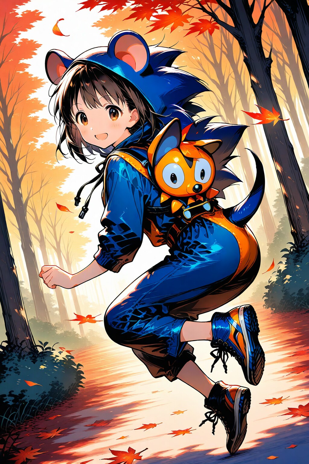 森を駆け抜ける