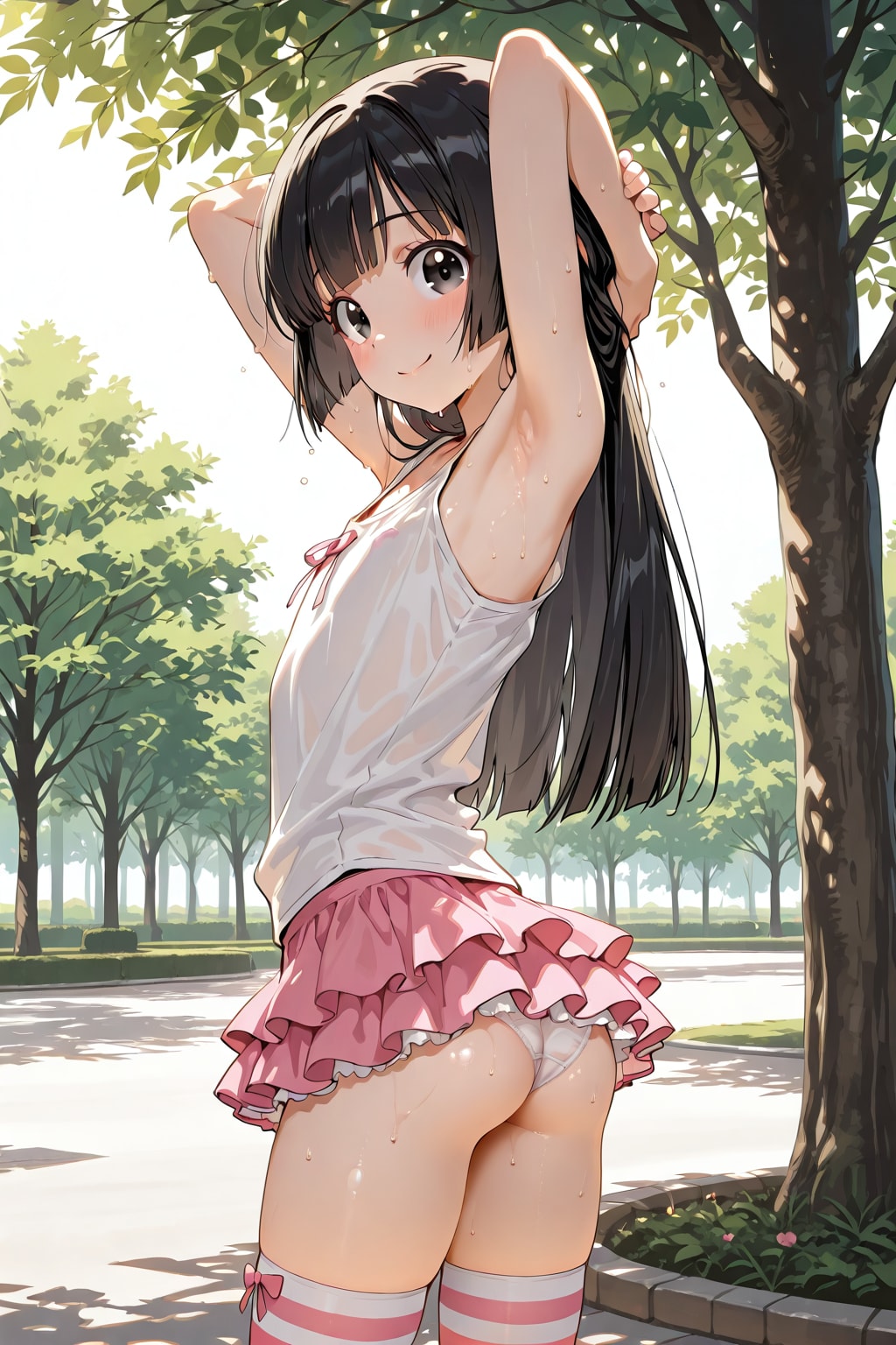 公園で私服編、後ろから