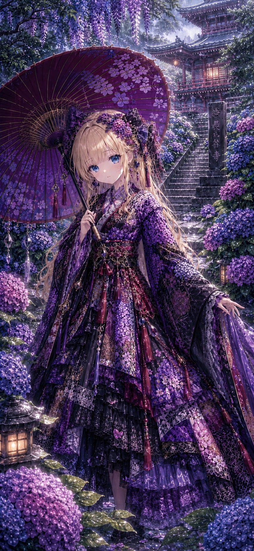 長谷寺と紫陽花