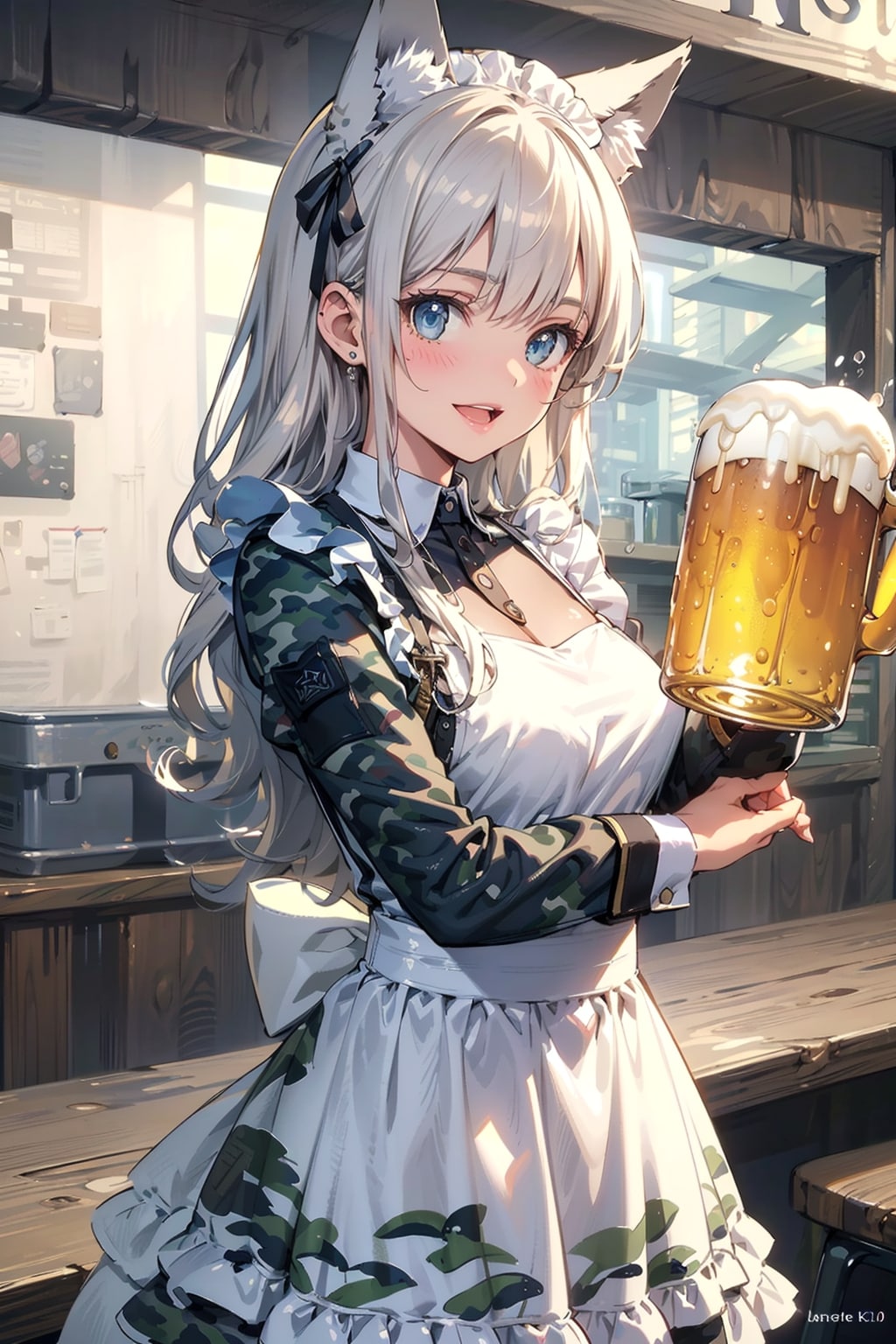 カモフラメイド居酒屋🏮🐺🍺 | の人気AIイラスト・グラビア